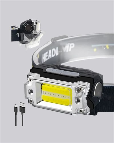 USB Şarjlı Mini LED KAFA Feneri 50m Odak 150m Geniş Aydınlatm