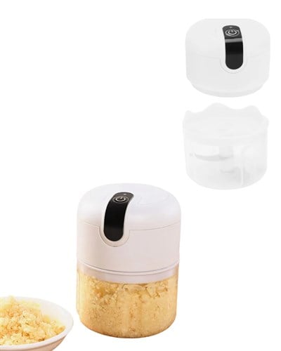 USB Şarjlı Mini Rondo Sarımsak Soğan Zencefil