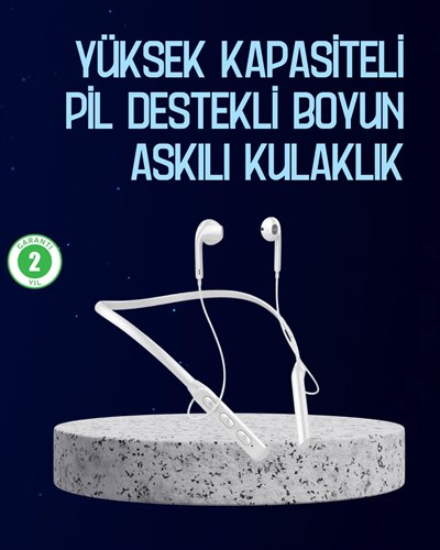 USB Şarjlı Uzun Ömürlü Boyun Askılı Bluetooth Kulaklık