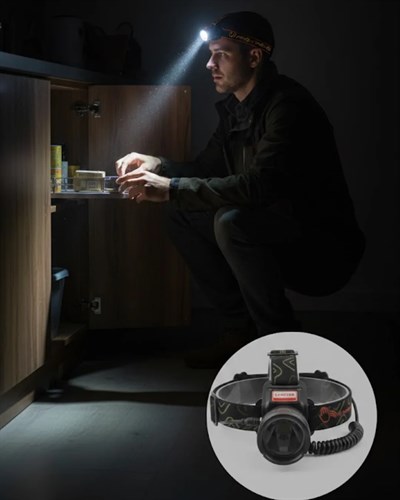 USB Type C Şarjlı Sensörlü Kafa Lambası Uzun Ömürlü Batarya