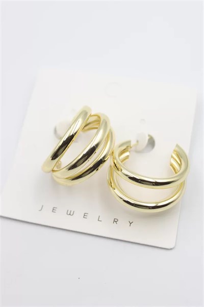 Üç Halkalı Küpe - Altın