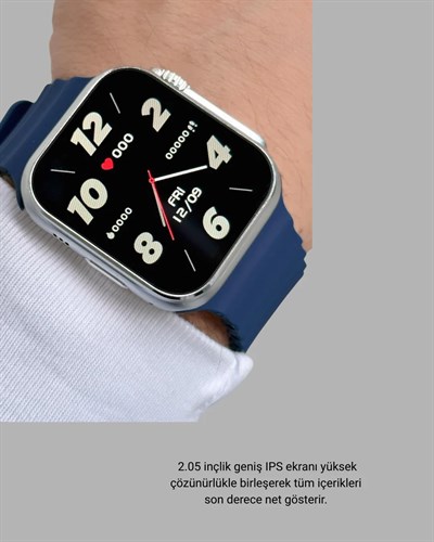 Ultra Akıllı Saat 2.05 İnç Büyük Ekran Bluetooth Aramalı IP67