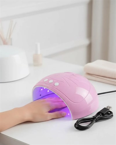 Ultraviyole Işıklı 15 Ledli 45W Oje Kurutucu Makine Pembe