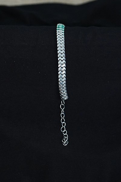 Unisex Tırtıl Model Gümüş Renk Künye Bileklik