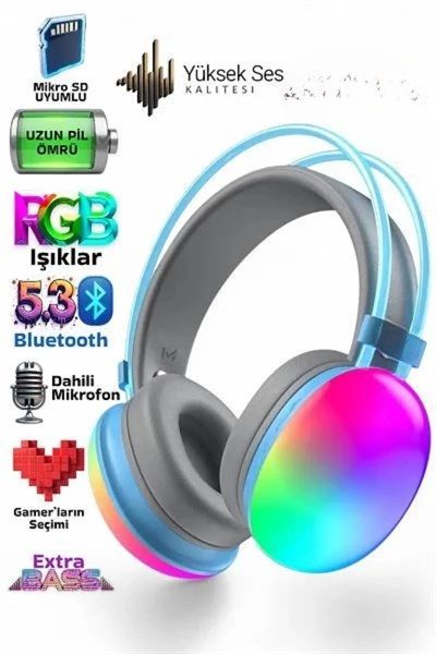 Unısex Yüksek Ses Kaliteli Yumuşak Kılıflı Kablosuz Kulak Üstü Bluetooth Kulaklık