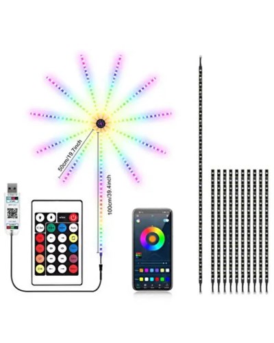 Uygulama Destekli RGB LED Havai Fişek Duvar Aydınlatması