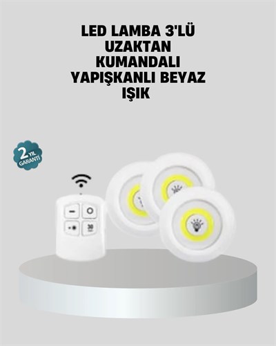 Uzaktan Kumandalı 3’lü Ayarlanabilir Spot LED Işık Seti