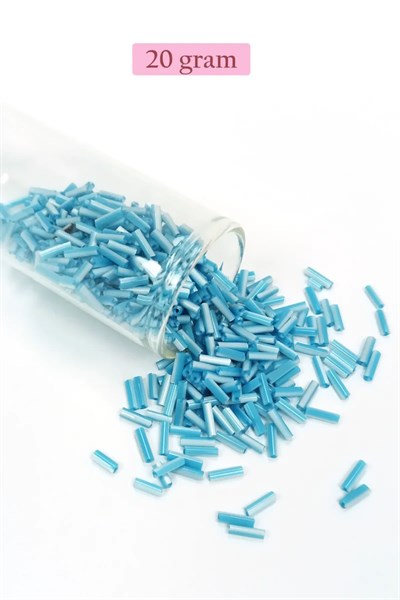 Uzun Boru Kesme Boncuk Çap 2mm Uzunluk 10 mm - 4 Renk - Toplam 80 Gram - BNC429