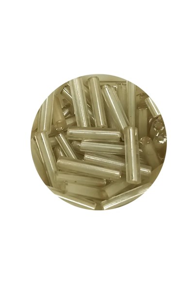 Uzun Boru Kesme Boncuk Çap 2mm Uzunluk 10 mm - 60 Gram - Şeffaf Bej - BNC276