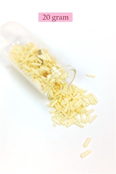 Uzun Boru Kesme Boncuk Çap 2mm Uzunluk 10 mm - 4 Renk - Toplam 80 Gram - BNC428