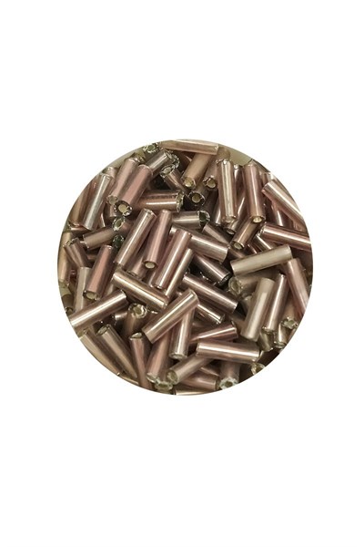 Uzun Boru Kesme Boncuk Çap 2mm Uzunluk 10 mm - 60 Gram - Koyu Bej - BNC264