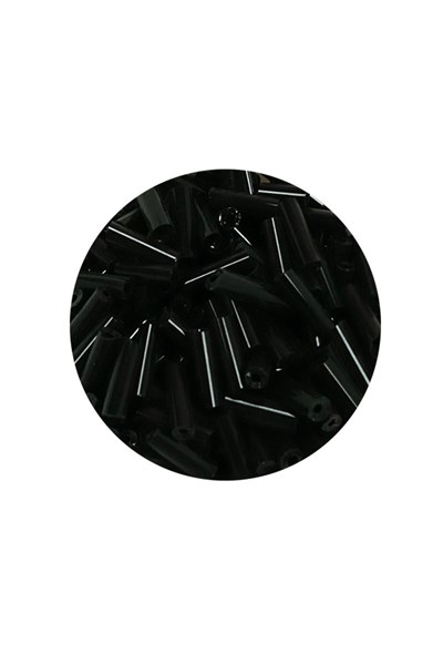 Uzun Boru Kesme Boncuk Çap 2mm Uzunluk 10 mm - 60 Gram - Siyah - BNC280