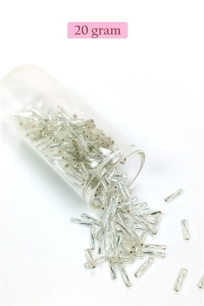 Uzun Boru Kesme Boncuk Çap 2mm Uzunluk 10 mm - 4 Renk - Toplam 80 Gram - BNC434