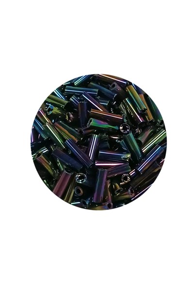 Uzun Boru Kesme Boncuk Çap 2mm Uzunluk 10 mm - 60 Gram - Mavi Yeşil - BNC269
