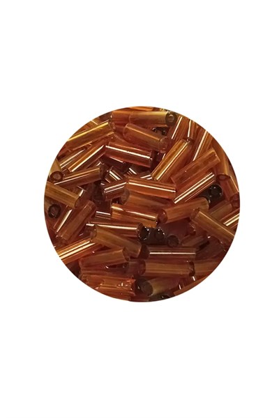 Uzun Boru Kesme Boncuk Çap 2mm Uzunluk 10 mm - 60 Gram - Şeffaf Gold - BNC293