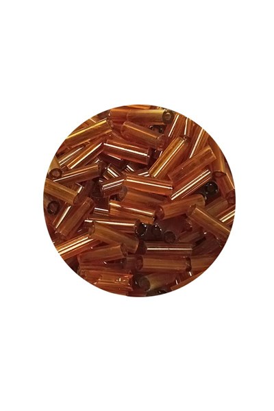 Uzun Boru Kesme Boncuk Çap 2mm Uzunluk 10 mm - 20 Gram - Şeffaf Gold - BNC254