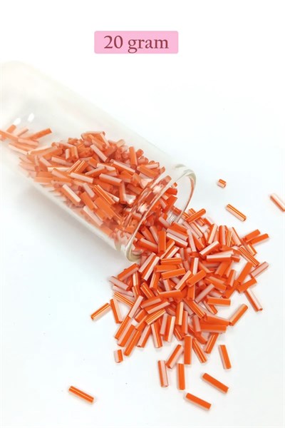 Uzun Boru Kesme Boncuk Çap 2mm Uzunluk 10 mm - 4 Renk - Toplam 80 Gram - BNC433