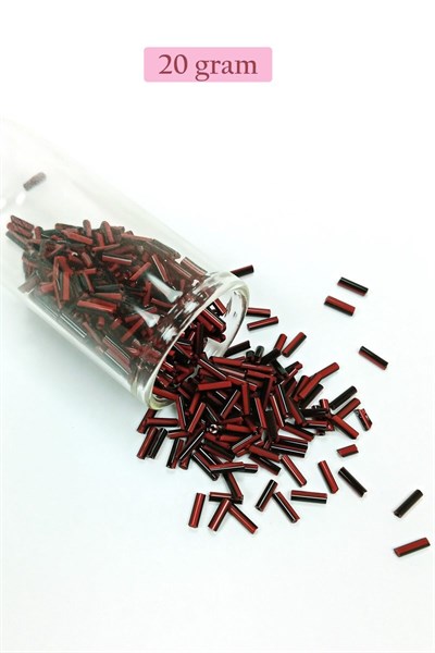 Uzun Boru Kesme Boncuk Çap 2mm Uzunluk 10 mm - 4 Renk - Toplam 80 Gram - BNC432