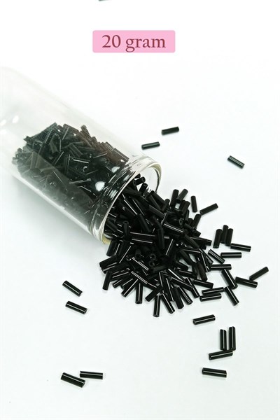 Uzun Boru Kesme Boncuk Çap 2mm Uzunluk 10 mm - 4 Renk - Toplam 80 Gram - BNC430