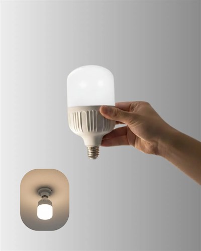 Uzun Ömürlü Şarjlı LED Ampul 30 Watt Güçlü Aydınlatma