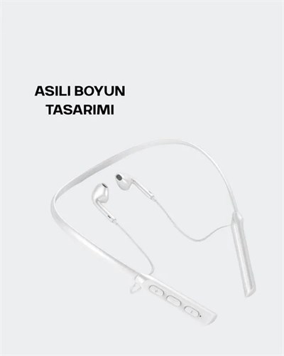 Uzun Pil Ömürlü Kablosuz Kulaklık – Boyun Askılı, 100 Saat Kullanım