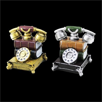 Vintage Telefon Biblo Kumbara Reçine 15.5x15.5x10 cm