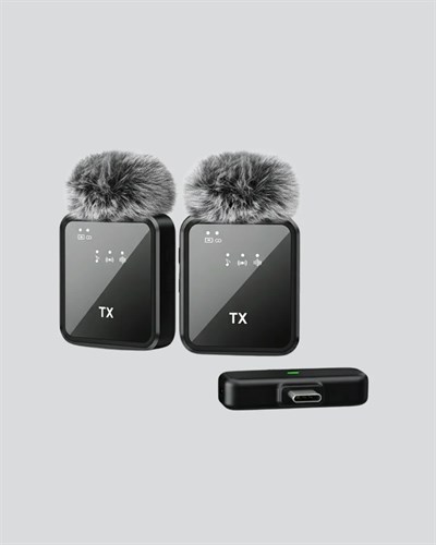 Vlog Podcast ve Röportajlar İçin Kablosuz Çift Yaka Mikrofon