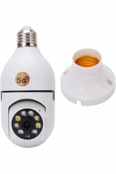 Wifi Güvenlik Kamerası Çift kameralı Ampule Takılabilir Sensörlü
