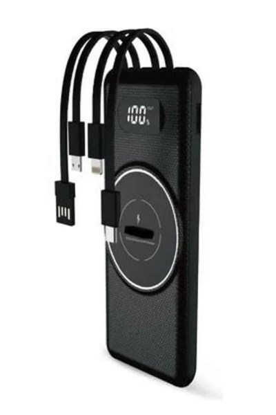 Wireless Powerbank 10000 Mah LED Ekranlı Dahili Kablolu Hızlı Şarj