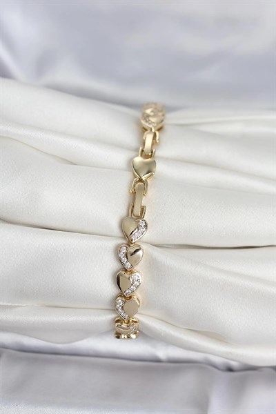 Xuping Kalp Model Gold Renk Kadın Bileklik