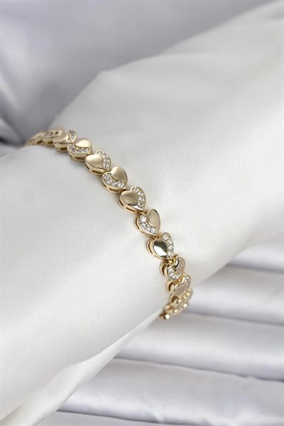 Xuping Kalp Model Gold Renk Kadın Bileklik