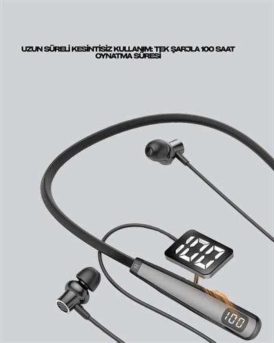 Y12 Bluetooth Boyun Bantlı Kulaklık – 100 Saat Pil, Bluetooth 5.3, Dokunmatik Kontrol