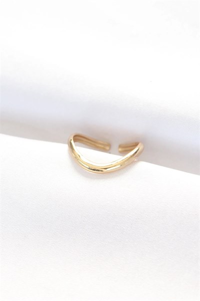 Yassı Gold Renk Ayarlanabilir Yüzük