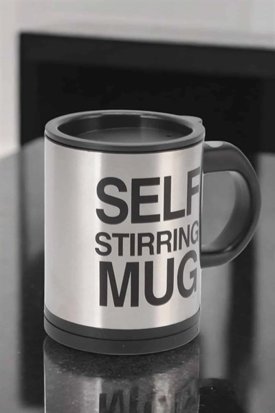 Yazılı Mug Kupa Karıştırıcı Özelliği Ve Paslanmaz Çelik
