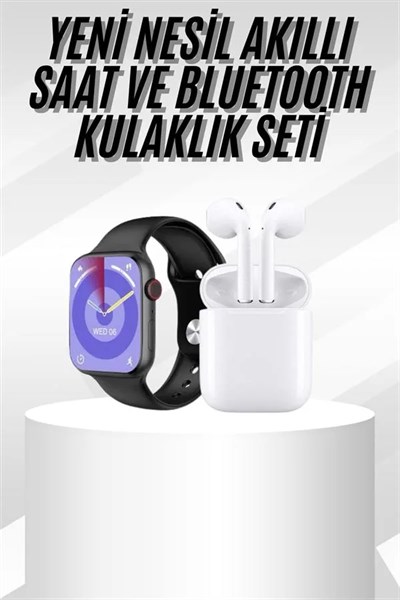 Yeni Nesil Akıllı Saat Ve Kulaklık Seti Gümüş Kasa Zarif Tasarım Çok Fonksiyonlu