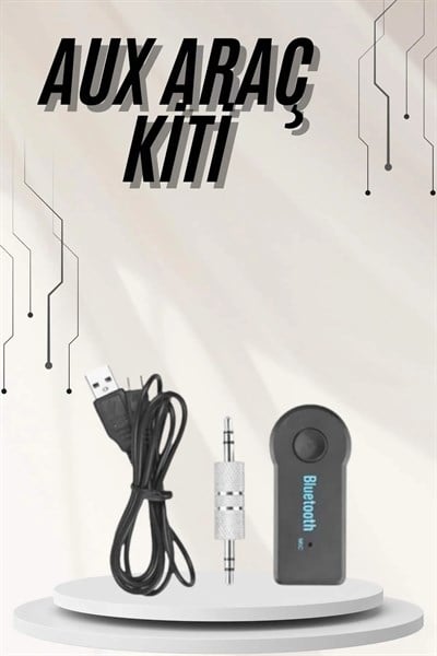 Yeni Nesil Bluetooth Aux Araç Kiti Siyah TV Tablet Telefon Araç Araba