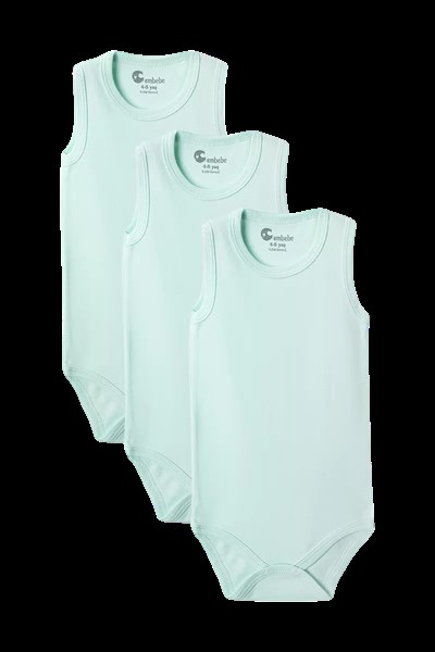 Yeşil Askılı Body Zıbın 7-12 YAŞ Çocuklar İçin (3 ADET) Alttan Çıtçıtlı Özel Gereksinimli