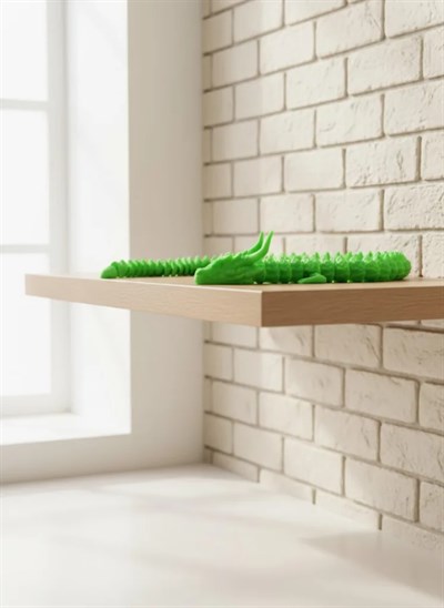 Yeşil Hareketli Ejderha Figürü Esnek Gövdeli Fantastik Dekor 60 cm