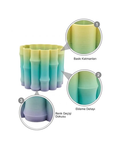 Yeşil Tonlu Dekoratif Vazo Modern Tasarım Salon Ofis Masa Üstü Aksesuar