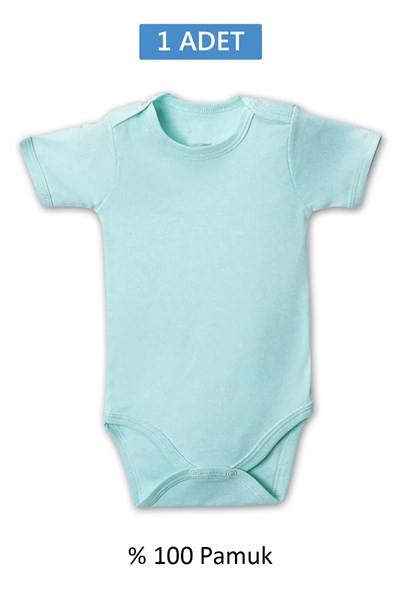 Yeşil Yarım Kol Body Zıbın 2-7 YAŞ Çocuklar İçin (1 ADET) Alttan Çıtçıtlı Özel Gereksinimli