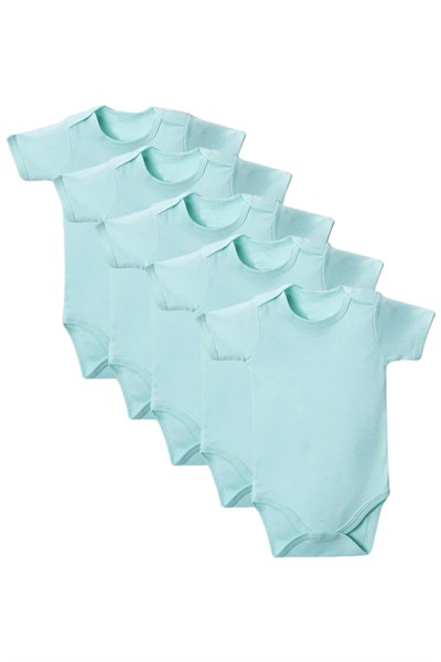 Yeşil Yarım Kol Body Zıbın 7-12 YAŞ Çocuklar İçin (5 ADET) Alttan Çıtçıtlı Özel Gereksinimli