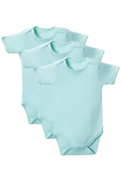 Yeşil Yarım Kol Body Zıbın 7-12 YAŞ Çocuklar İçin (3 ADET) Alttan Çıtçıtlı Özel Gereksinimli