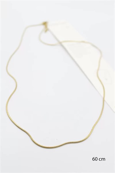 Yılan Zincir Kolye - 60cm - Altın