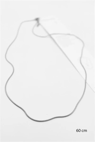 Yılan Zincir Kolye - 60cm - Gümüş