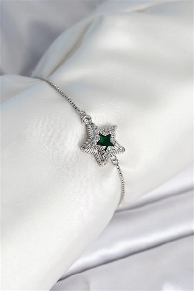 Yıldız Model Asansörlü Gümüş Renk Kadın Bileklik