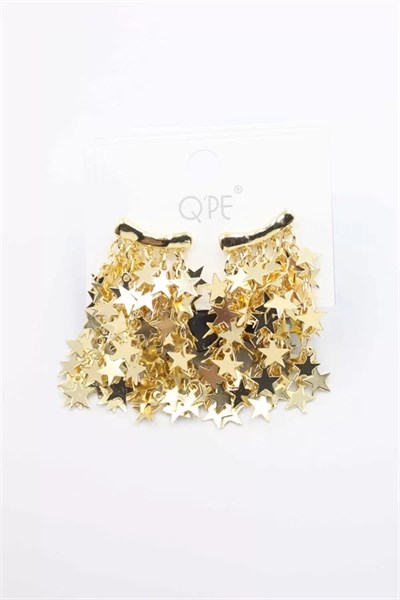 Yıldız Pullu Küpe - Altın