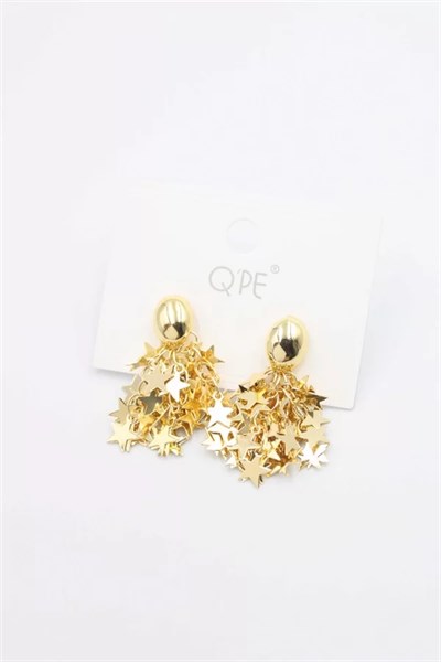 Yıldız Pullu Küpe - Altın