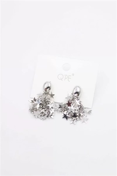 Yıldız Pullu Küpe - Gümüş