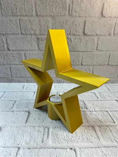 Yıldız Şeklinde Sarı Mumluk Loş Işık Ev Aksesuarı