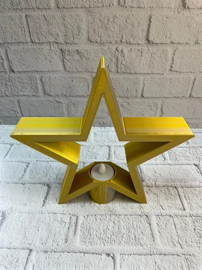 Yıldız Şeklinde Sarı Mumluk Loş Işık Ev Aksesuarı